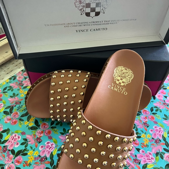 Vince Camuto | Shoes | Vince Camuto Womens Kortlen Studded Footbed Slide Sandals | Poshmark